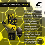Fussballhandschuhe Kralle Junior Pro 3.0 Gr. 7 Gelb Torwart Keeper Goalie Handschuhe