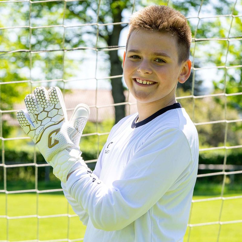 Fussballhandschuhe Kralle Junior Pro 3.0 Gr. 3 Golden Torwart Keeper Goalie Handschuhe