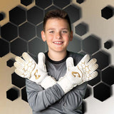 Fussballhandschuhe Kralle Junior Pro 3.0 Gr. 6 Golden Torwart Keeper Goalie Handschuhe