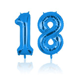 Folienballon Zahl 18 Zahlenballon Geburtstagsparty Ballon Blau 40cm
