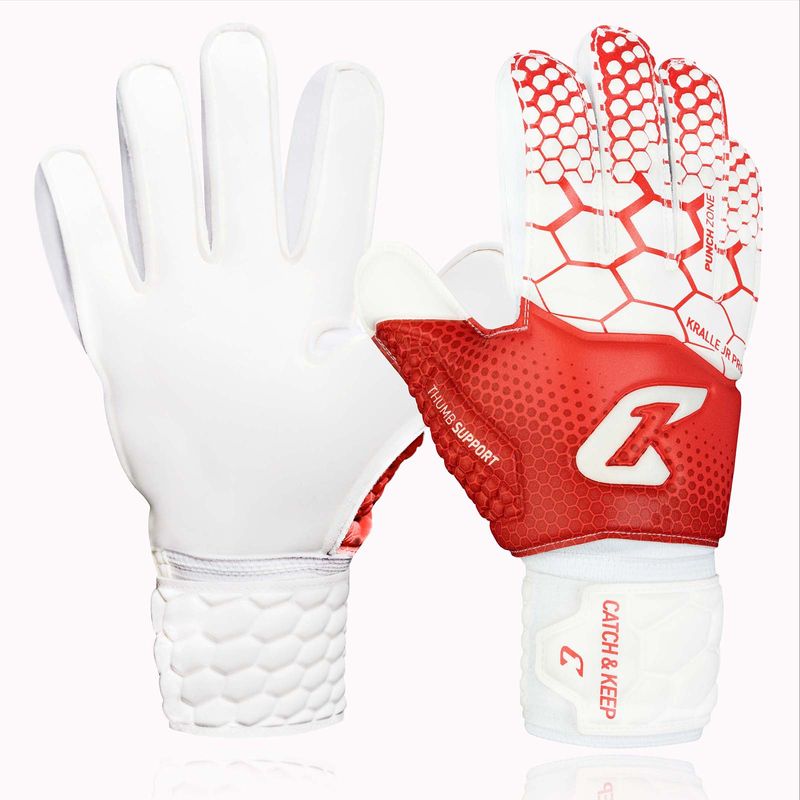 Fussballhandschuhe Kralle Junior Pro 3.0 Gr. 4 Rot Torwart Keeper Goalie Handschuhe