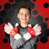 Fussballhandschuhe Kralle Junior Pro 3.0 Gr. 4 Rot Torwart Keeper Goalie Handschuhe