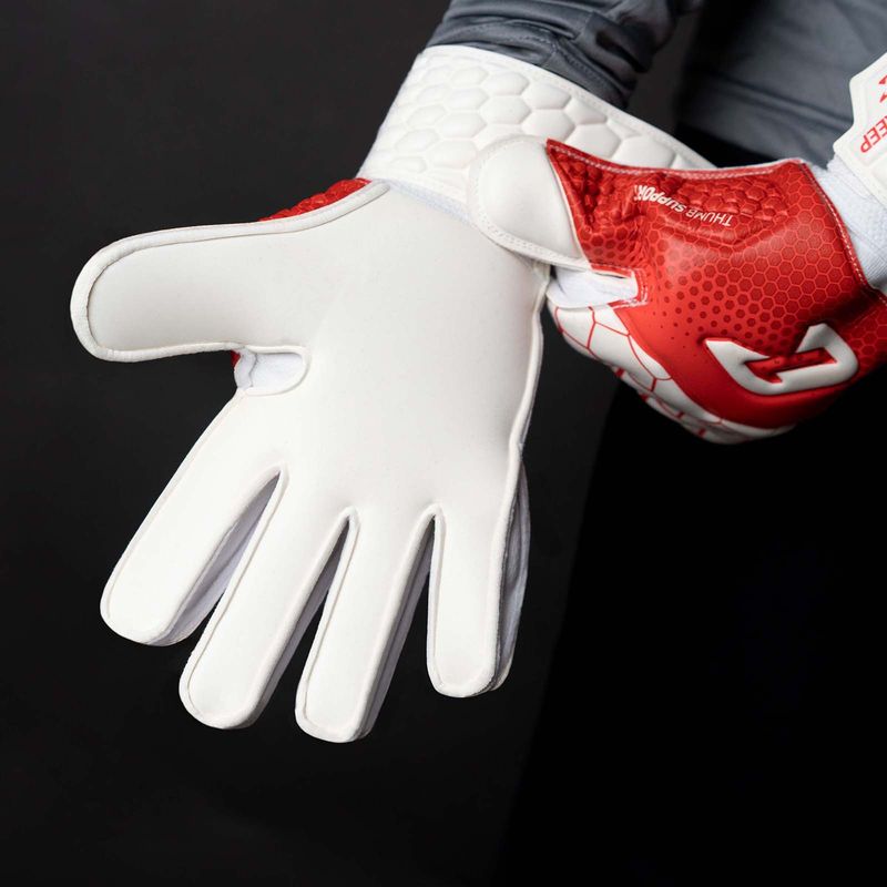 Fussballhandschuhe Kralle Junior Pro 3.0 Gr. 4 Rot Torwart Keeper Goalie Handschuhe