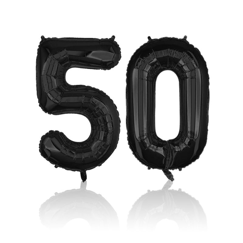 Zahlenballon Zahl 50 Schwarz Folienballon Geburtstagsparty Ballon 40cm