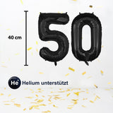 Zahlenballon Zahl 50 Schwarz Folienballon Geburtstagsparty Ballon 40cm