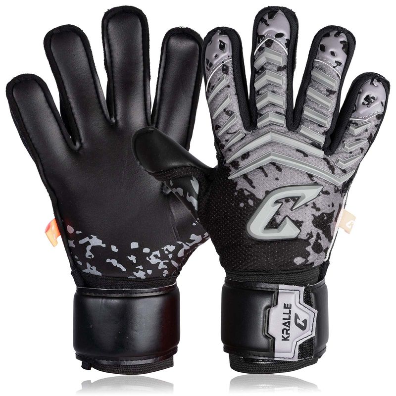 Fussballhandschuhe Kralle Splash Gr. 5 Grau Torwart Keeper Goalie Handschuhe