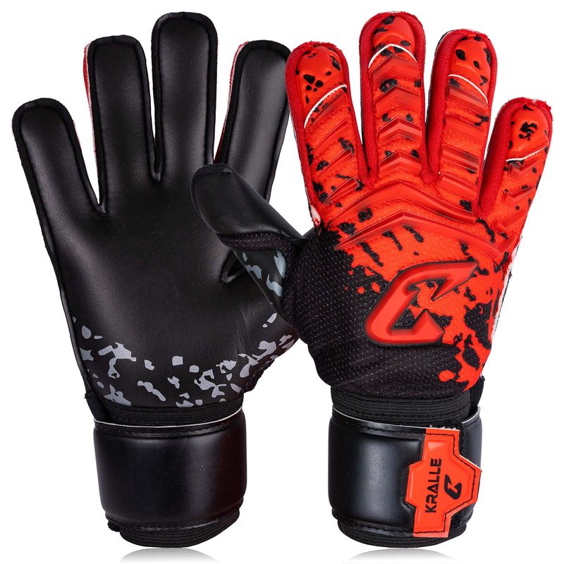 Fussballhandschuhe Kralle Splash Gr. 3 Rot Torwart Keeper Goalie Handschuhe