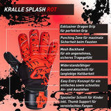 Fussballhandschuhe Kralle Splash Gr. 3 Rot Torwart Keeper Goalie Handschuhe