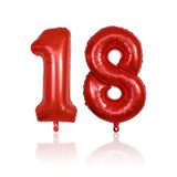 Folienballon Zahl 18 Rot Zahlenballon Geburtstagsparty Ballon 40cm
