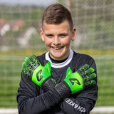 Fussballhandschuhe Kralle Protector Gr. 3 Grün Torwart Keeper Goalie Handschuhe