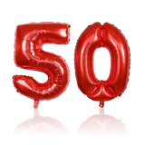 Zahlenballon Zahl 50 Folienballon Heliumballon Luftballon Rot 40cm