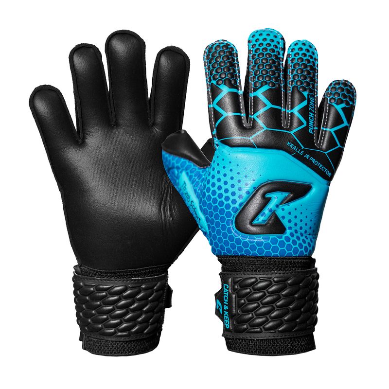 Fussballhandschuhe Kralle Protector Gr. 6 Blau Torwart Keeper Goalie Handschuhe