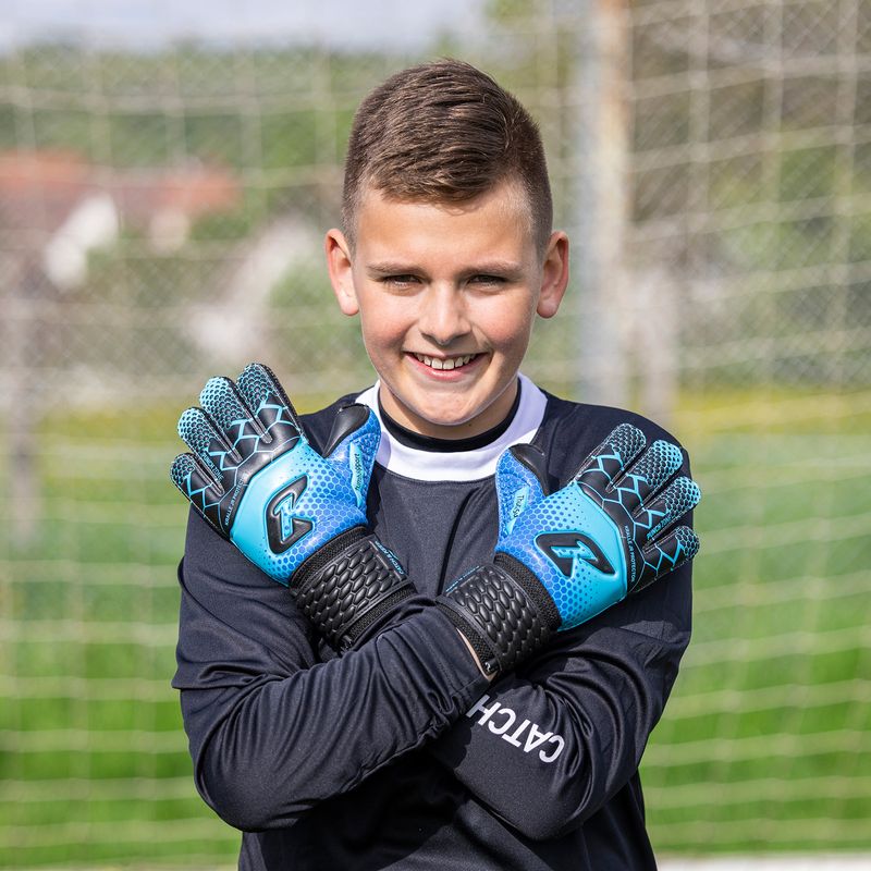 Fussballhandschuhe Kralle Protector Gr. 7 Blau Torwart Keeper Goalie Handschuhe