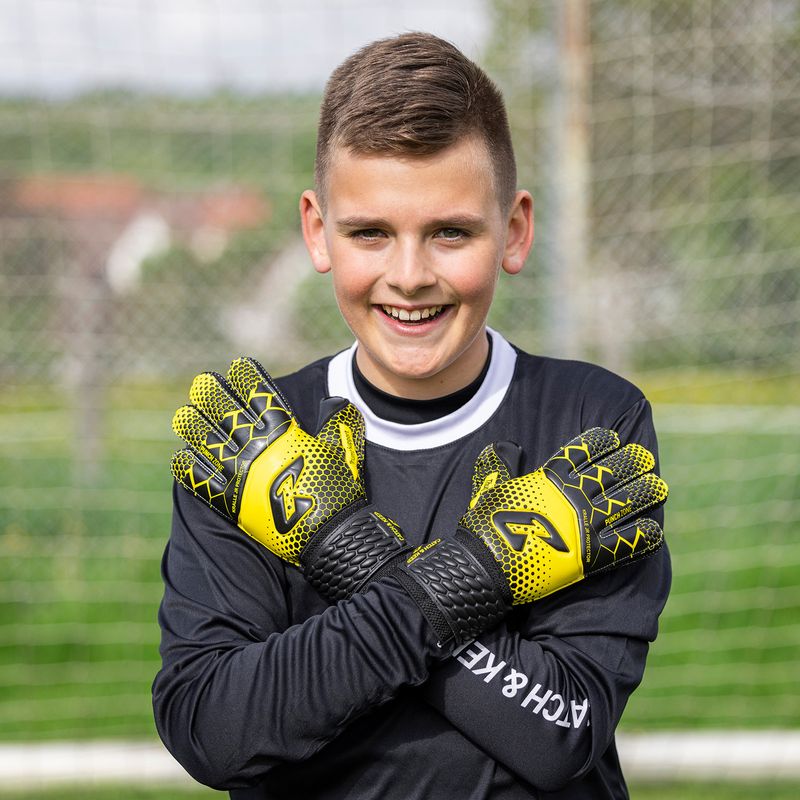 Fussballhandschuhe Kralle Protector Gr. 4 Gelb Torwart Keeper Goalie Handschuhe