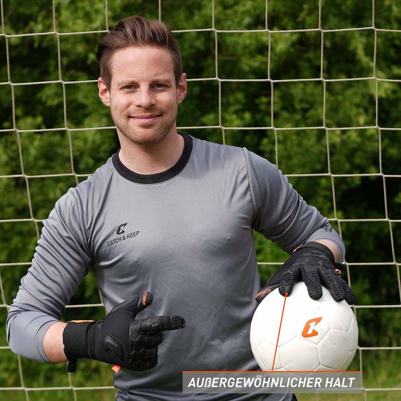 Fussballhandschuhe Fly Dark Soul Gr. 8 Schwarz Torwart Keeper Goalie Handschuhe