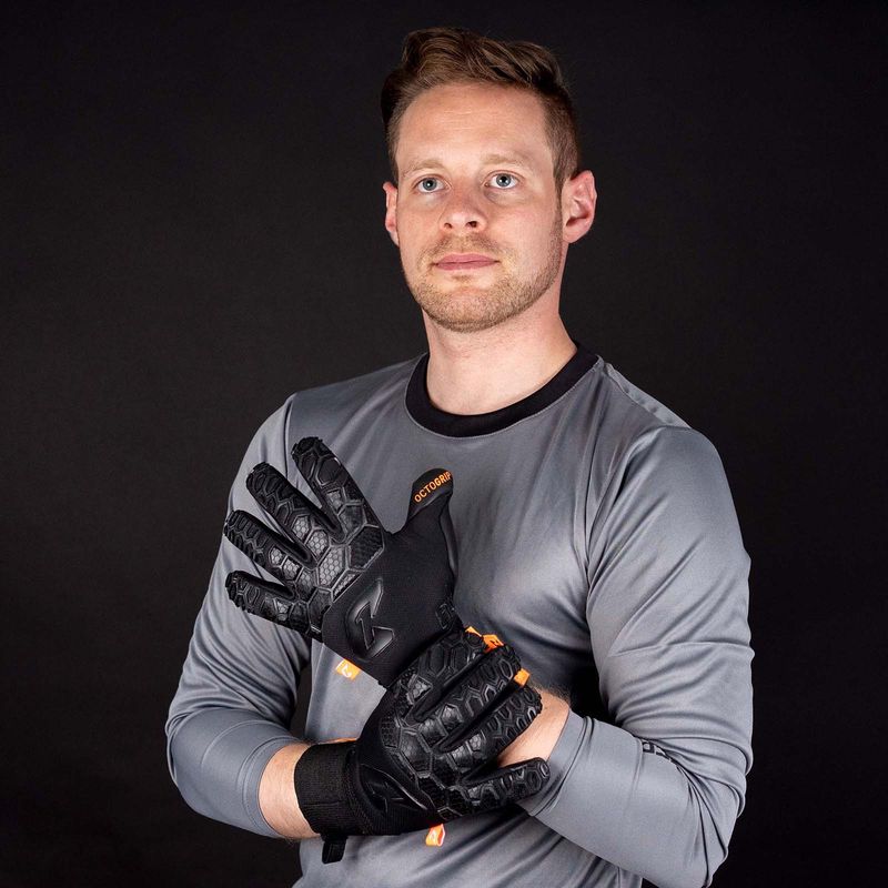 Fussballhandschuhe Fly Dark Soul Gr. 9.5 Schwarz Torwart Keeper Goalie Handschuhe