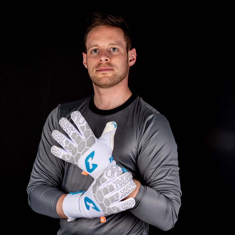 Fussballhandschuhe Fly White Soul Gr. 9.5 Weiss Torwart Keeper Goalie Handschuhe