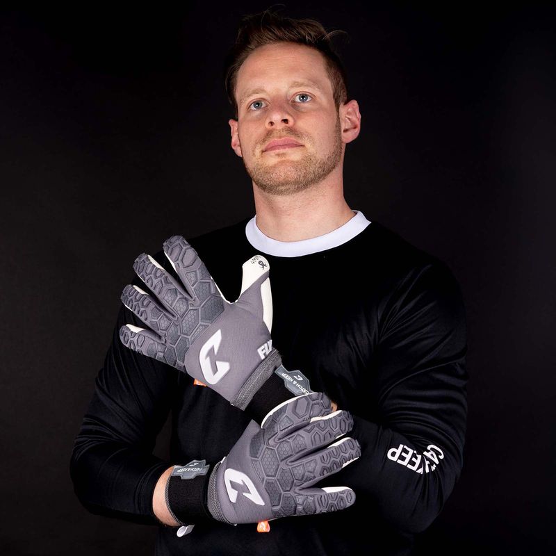 Fussballhandschuhe Fly Grey Soul Gr. 6 Grau Torwart Keeper Goalie Handschuhe