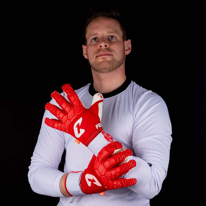 Fussballhandschuhe Fly Red Soul Gr. 7 Rot Torwart Keeper Goalie Handschuhe