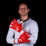 Fussballhandschuhe Fly Red Soul Gr. 7 Rot Torwart Keeper Goalie Handschuhe