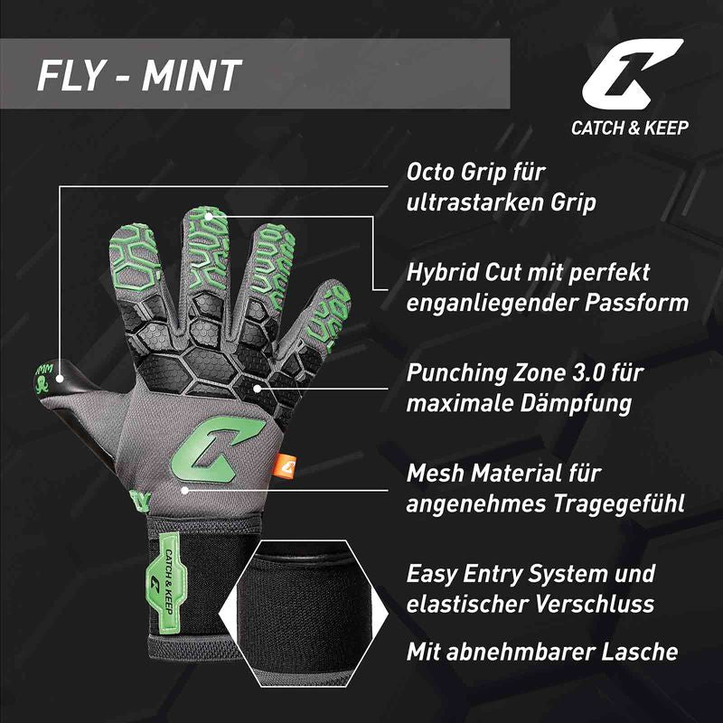 Fussballhandschuhe Fly Mint Soul Gr. 10 Mintgrün Torwart Keeper Goalie Handschuhe