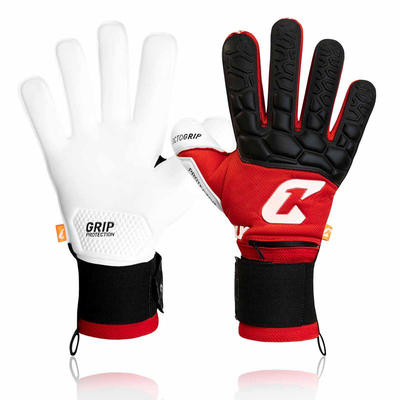 Fussballhandschuhe Fly Protect Gr. 9.5 Rot Torwart Keeper Goalie Handschuhe