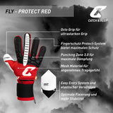 Fussballhandschuhe Fly Protect Gr. 9.5 Rot Torwart Keeper Goalie Handschuhe