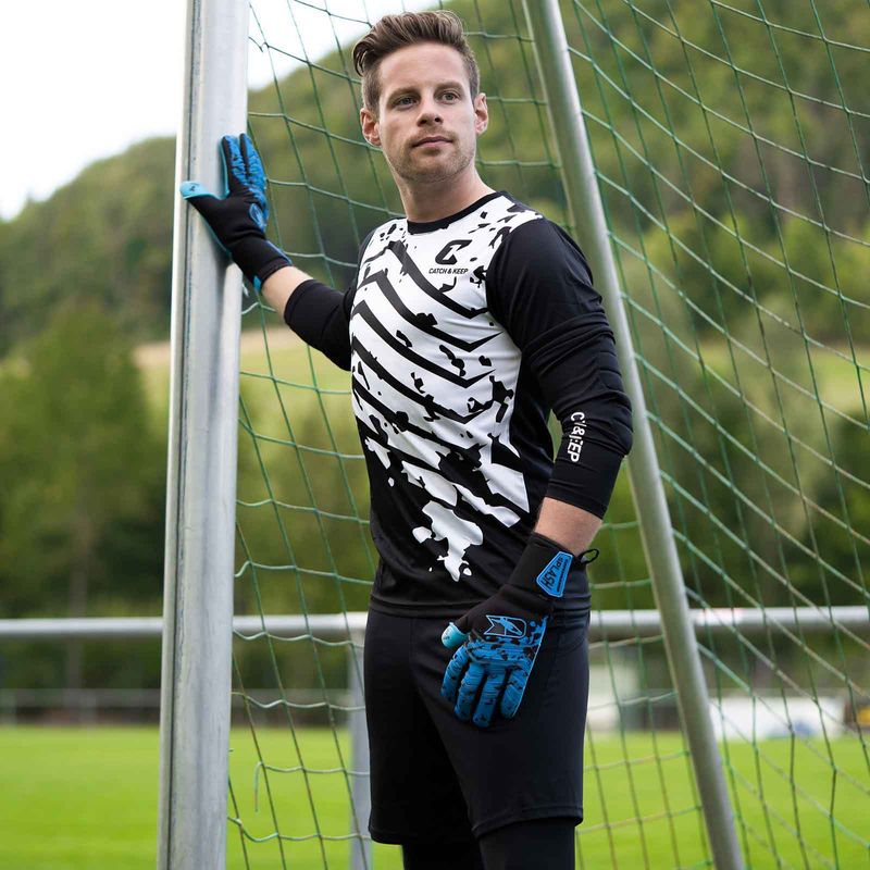 Trikot Protection Torwarttrikot Gr. 128 Weiss-Schwarz Fussball Torwart Shirt Oberteil