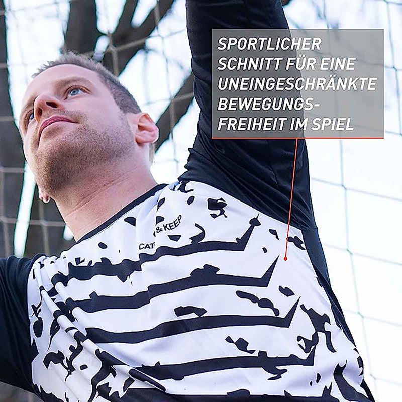 Trikot Protection Torwarttrikot Gr. 164 Weiss-Schwarz Fussball Torwart Shirt Oberteil