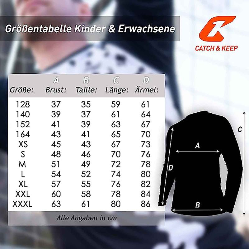 Trikot Protection Torwarttrikot Gr. S Weiss-Schwarz Fussball Torwart Shirt Oberteil