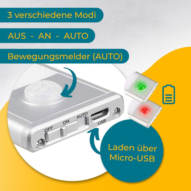 Leuchte Licht Nachtlicht Lampe Lichtleiste Bewegungsmelder LED