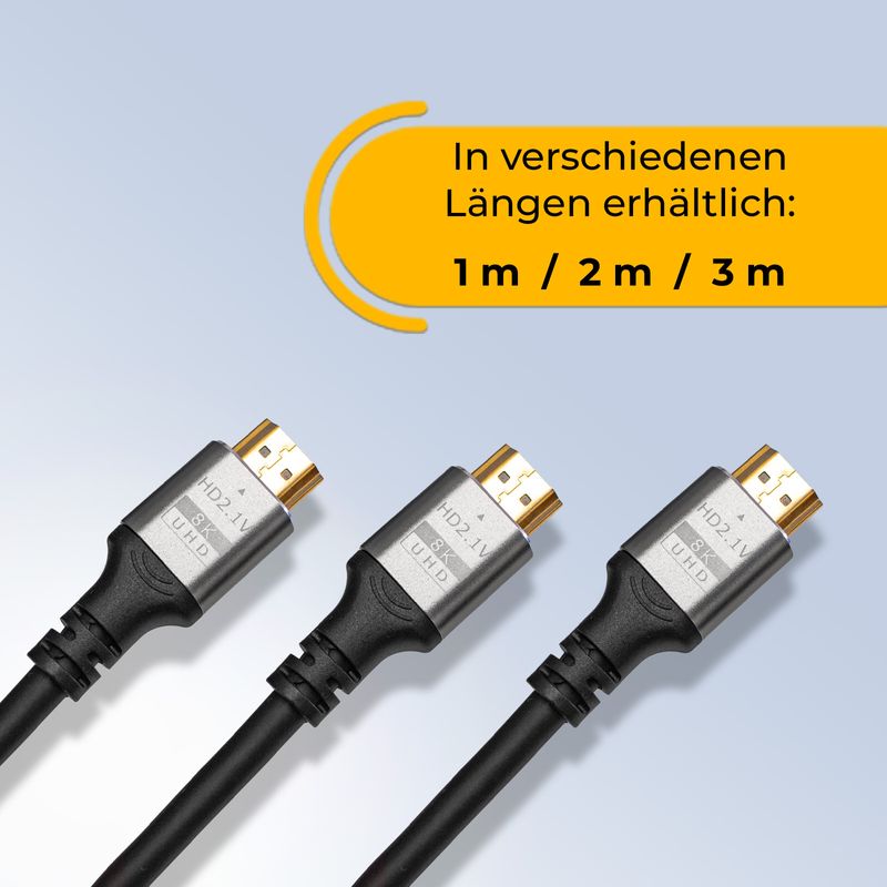 HDMI zu HDMI Kabel 2m 8K UHD High Speed HDMI Anschlusskabel