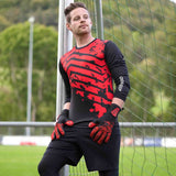 Trikot Protection Torwarttrikot Gr. L Rot-Schwarz Fussball Torwart Shirt Oberteil
