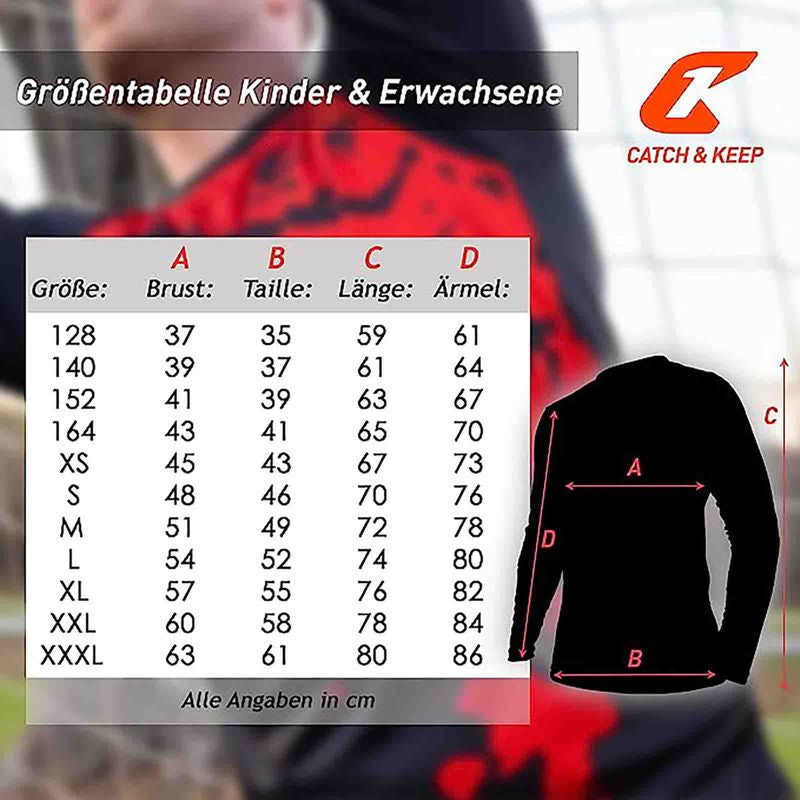 Trikot Protection Torwarttrikot Gr. XL Rot-Schwarz Fussball Torwart Shirt Oberteil