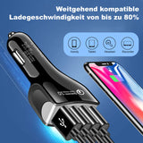 4-USB-Autoladegerät KFZ-USB-Ladegerät Auto-USB-Ladegerät KFZ-Ladegerät