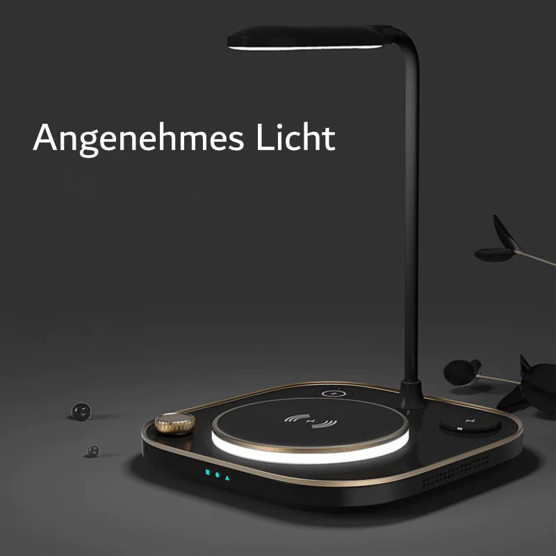 4-in-1 Tischlampe Schnelllader für Smartphone Smartwatch Kopfhörer