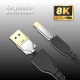 USB-C zu DP Anschluss 3m USB-C zu DisplayPort USB-Typ-C zu DP Kabel