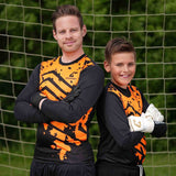 Trikot Protection Torwarttrikot Gr. S Orange-Schwarz Fussball Torwart Shirt Oberteil