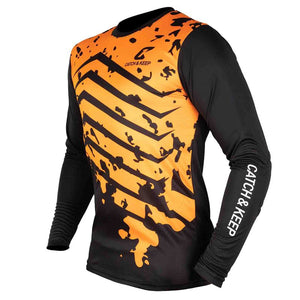 Trikot Protection Torwarttrikot Gr. L Orange-Schwarz Fussball Torwart Shirt Oberteil