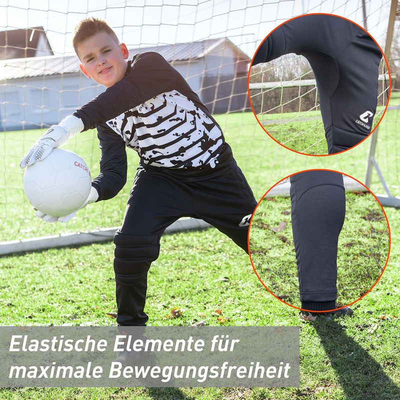 Torwarthose Flight Protection Gr. 152 Schwarz Fussball Goalie Torwart Trainingshose