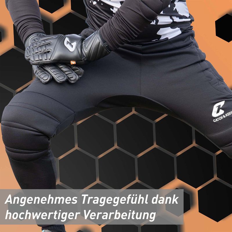 Torwarthose Flight Protection Gr. S Schwarz Fussball Goalie Torwart Trainingshose