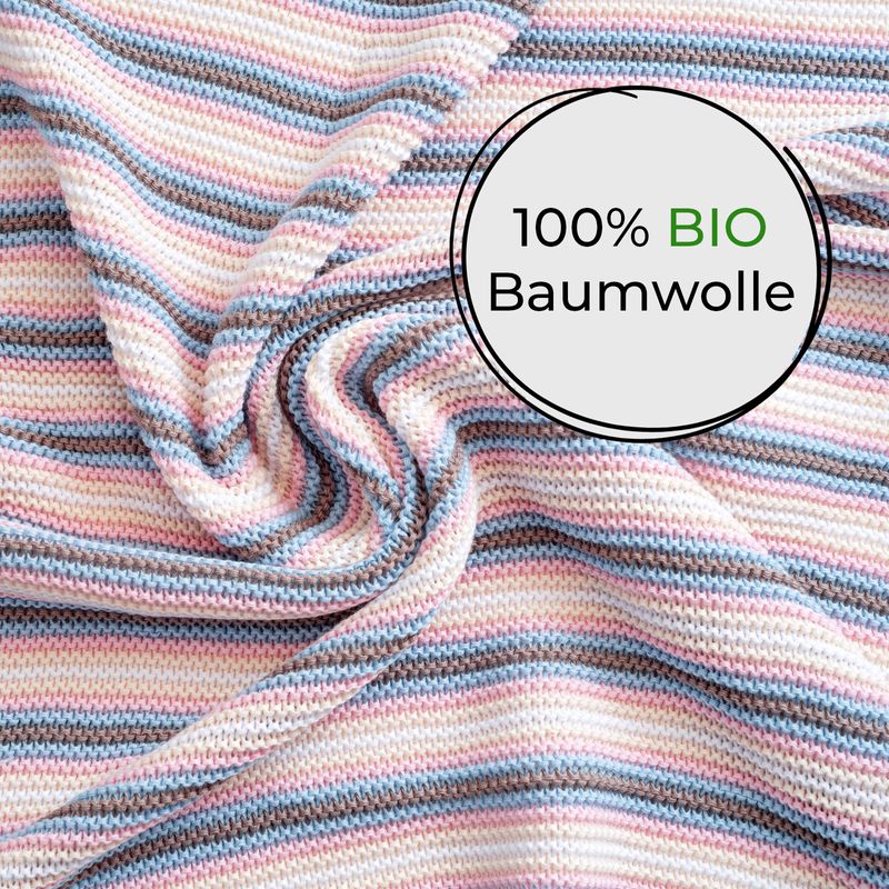 Strickdecke Kinder Kuscheldecke Babydecke Baumwolldecke Säuglingsdecke