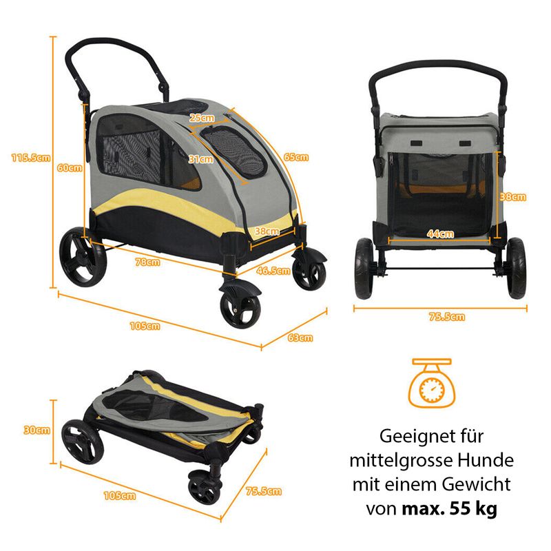 Hundebuggy Gr. L Hundewagen Haustierwagen Hundetransport Hundestroller