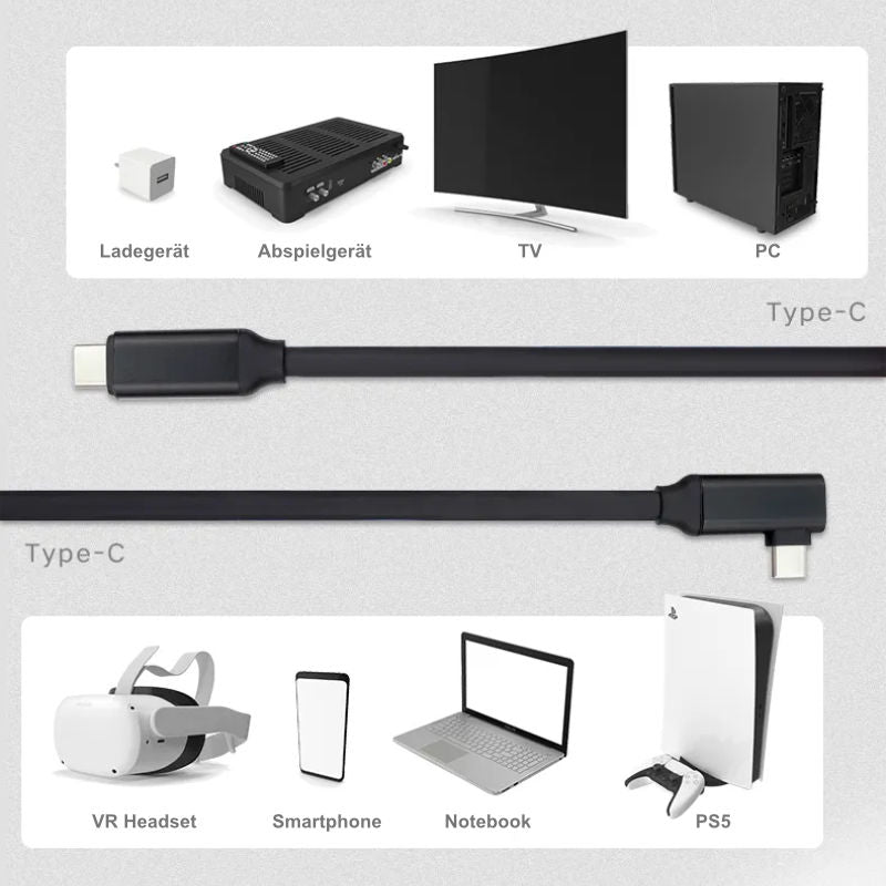Oculus Quest 2 3m Kabel für VR Brille USB-C Datenkabel Ladekabel