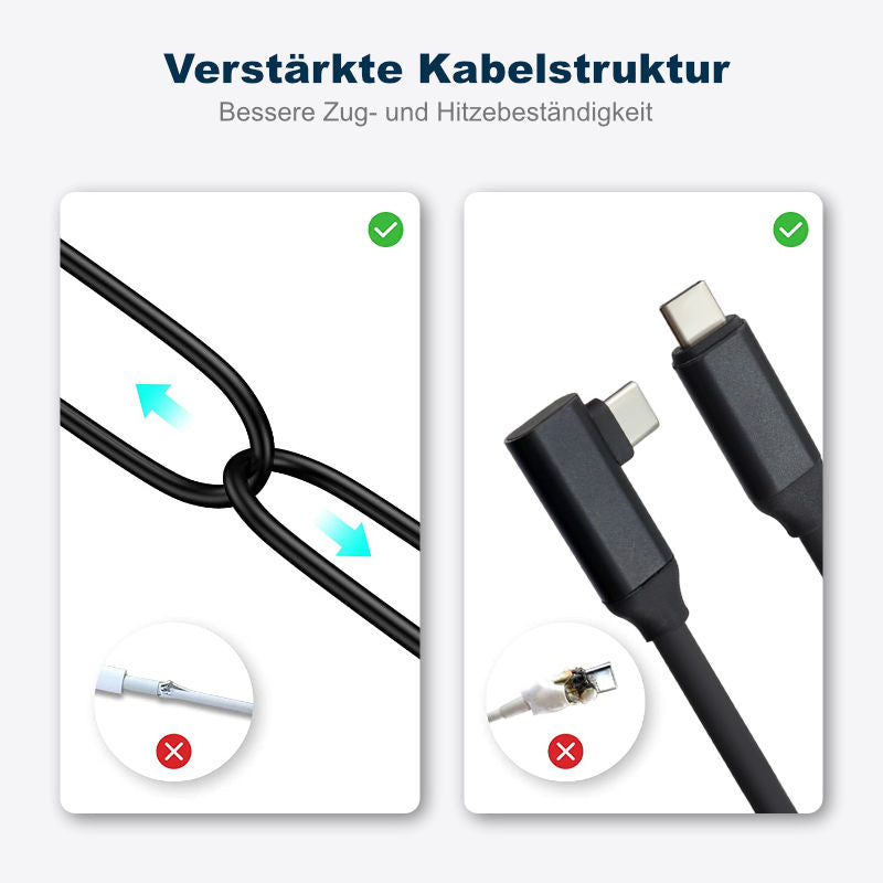 Oculus Quest 2 3m Kabel für VR Brille USB-C Datenkabel Ladekabel