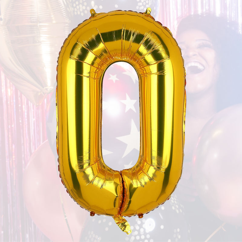 Folienballon Zahl 0 Golden Zahlenballon Geburtstagsparty Ballon 81cm