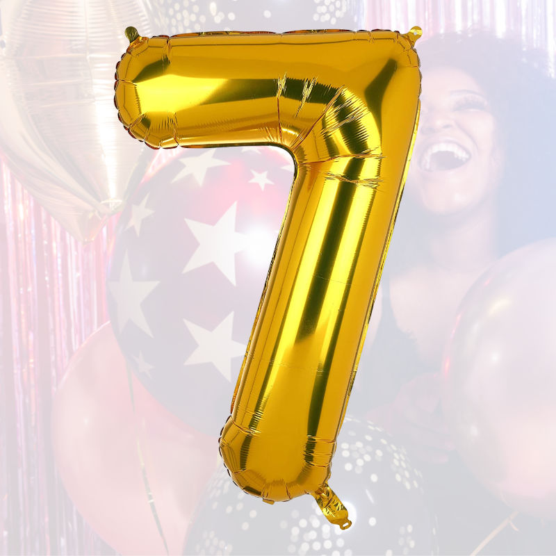 Zahlenballon Zahl 7 Golden Folienballon Geburtstagsparty Ballon 81cm