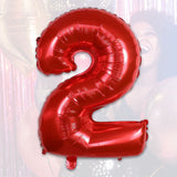 Folienballon Zahl 2 Rot Zahlenballon Geburtstagsparty Ballon 81cm