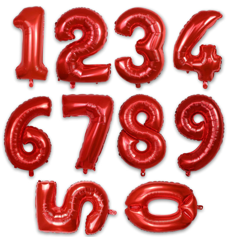 Folienballon Zahl 2 Rot Zahlenballon Geburtstagsparty Ballon 81cm