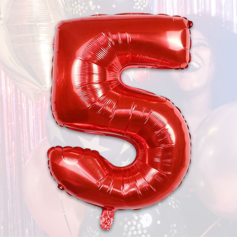 Zahlenballon Zahl 5 Rot Folienballon Geburtstagsparty Ballon 81cm